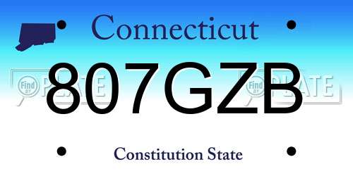807GZB Connecticut License Plate