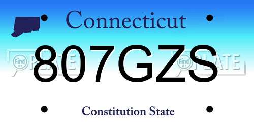 807GZS Connecticut License Plate