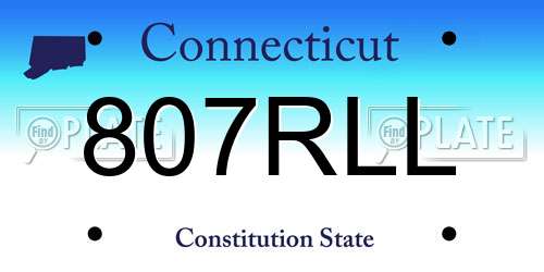 807RLL Connecticut License Plate