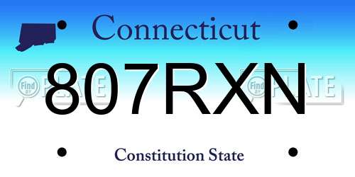 807RXN Connecticut License Plate