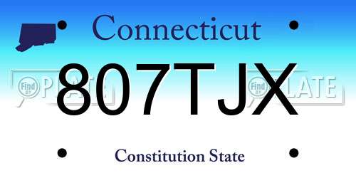 807TJX Connecticut License Plate