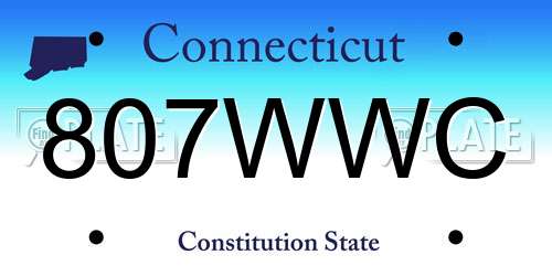 807WWC Connecticut License Plate