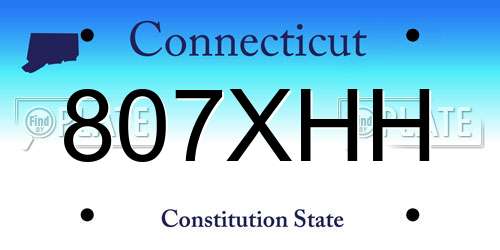 807XHH Connecticut License Plate