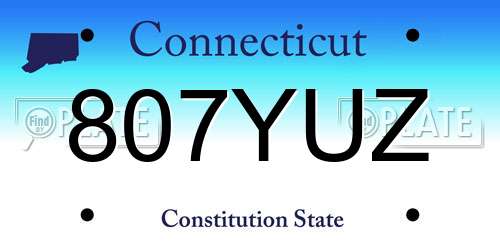 807YUZ Connecticut License Plate