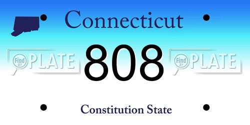 808 Connecticut License Plate