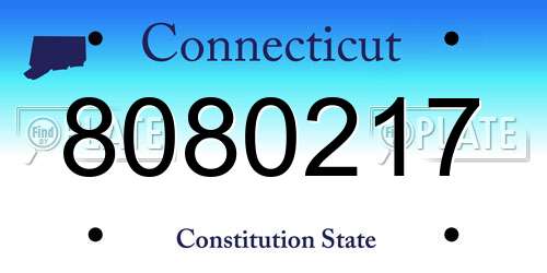 8080217 Connecticut License Plate