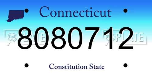 8080712 Connecticut License Plate