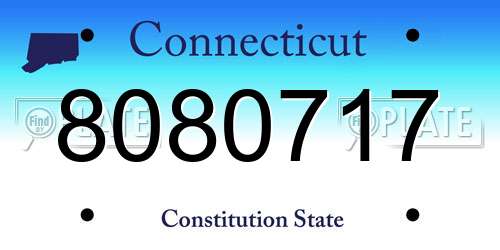 8080717 Connecticut License Plate