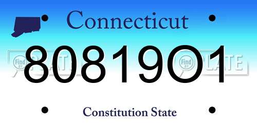 80819O1 Connecticut License Plate