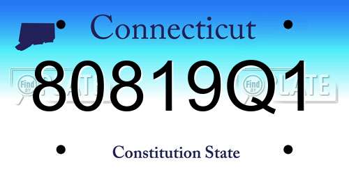80819Q1 Connecticut License Plate