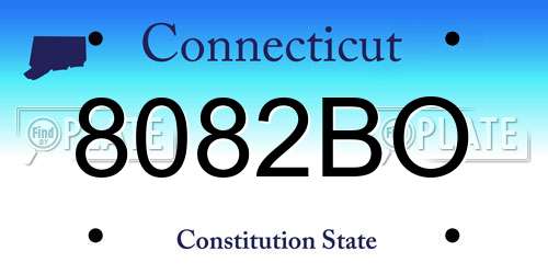 8082BO Connecticut License Plate