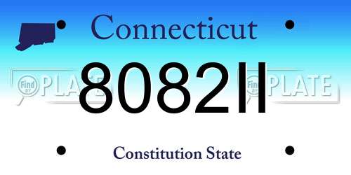 8082II Connecticut License Plate