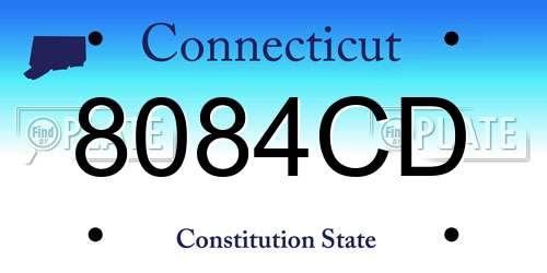 8084CD Connecticut License Plate