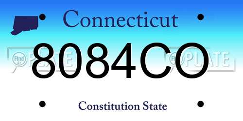 8084CO Connecticut License Plate