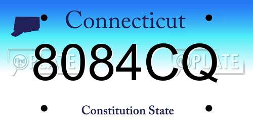 8084CQ Connecticut License Plate