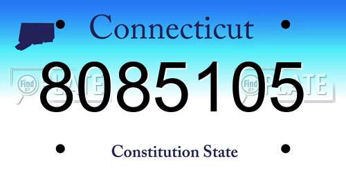 8085105 Connecticut License Plate