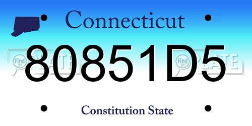 80851D5 Connecticut License Plate