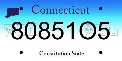 80851O5 Connecticut License Plate