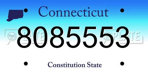 8085553 Connecticut License Plate