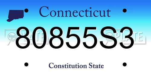 80855S3 Connecticut License Plate