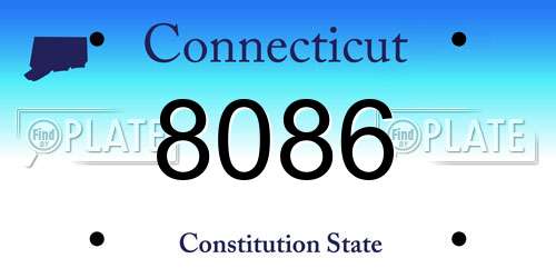 8086 Connecticut License Plate