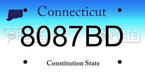 8087BD Connecticut License Plate