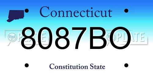 8087BO Connecticut License Plate