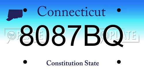 8087BQ Connecticut License Plate