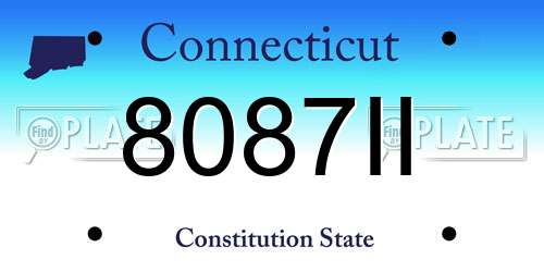 8087II Connecticut License Plate