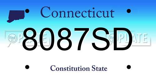 8087SD Connecticut License Plate