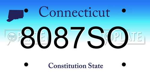 8087SO Connecticut License Plate