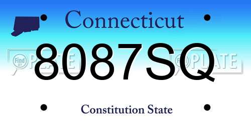 8087SQ Connecticut License Plate