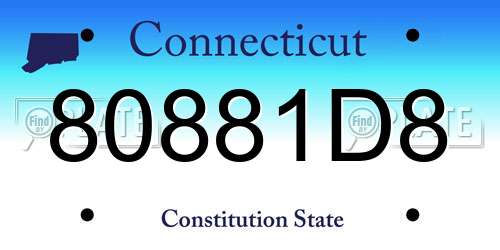 80881D8 Connecticut License Plate