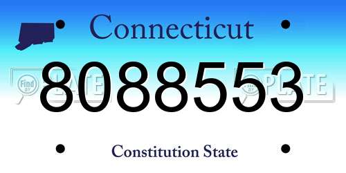 8088553 Connecticut License Plate