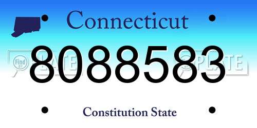 8088583 Connecticut License Plate