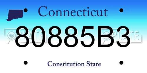80885B3 Connecticut License Plate