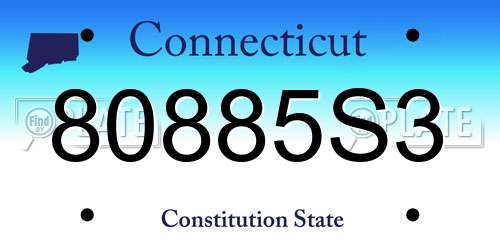 80885S3 Connecticut License Plate