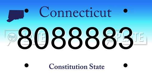 8088883 Connecticut License Plate