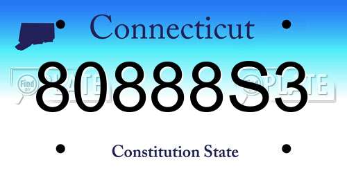 80888S3 Connecticut License Plate