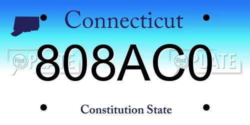 808AC0 Connecticut License Plate
