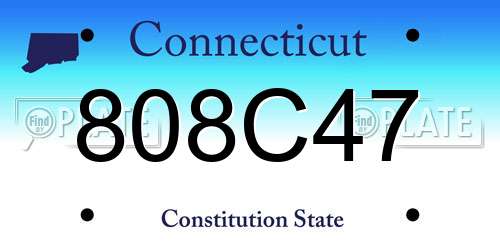 808C47 Connecticut License Plate