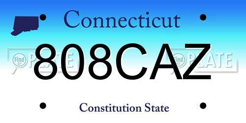 808CAZ Connecticut License Plate
