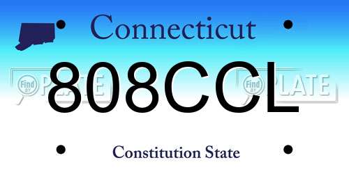 808CCL Connecticut License Plate