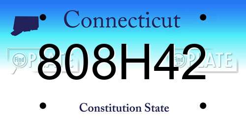 808H42 Connecticut License Plate