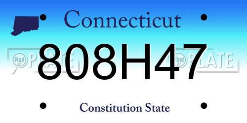 808H47 Connecticut License Plate