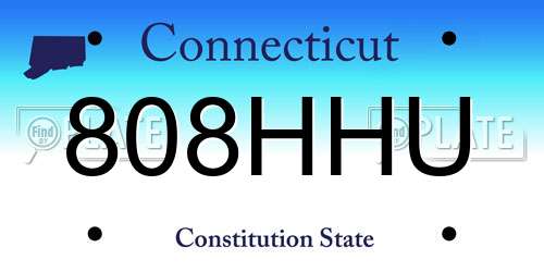 808HHU Connecticut License Plate