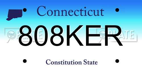 808KER Connecticut License Plate