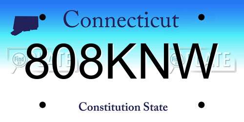 808KNW Connecticut License Plate