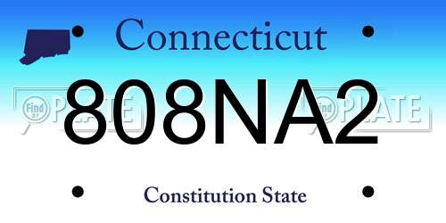 808NA2 Connecticut License Plate