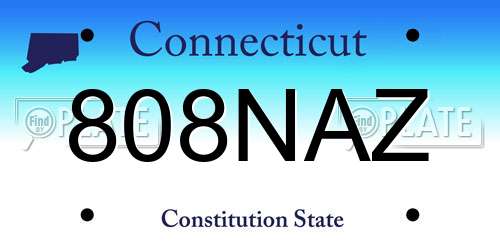 808NAZ Connecticut License Plate
